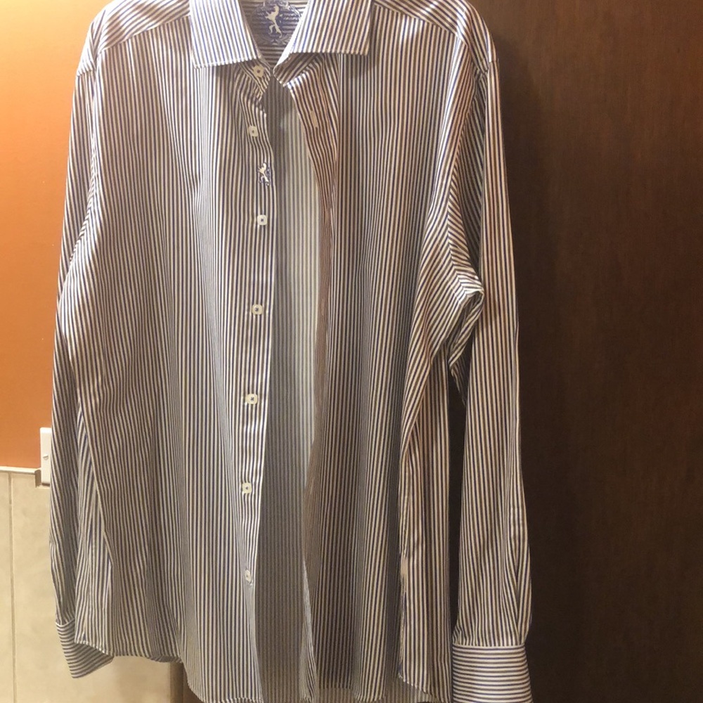 Bugatchi Shirt/ Blue/ Stripe